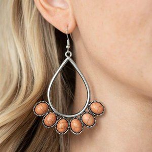 Silver frame, Brown earthy Stones